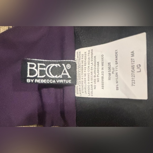 Becca by Rebecca Virtue Colorblock Halter Bikini Swim Top Size Large - Picture 4 of 4